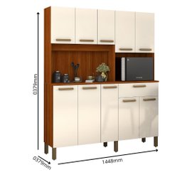 Armário Jade Cozinha 10 Portas Compacto e Resistente Mdf:cinza - 3