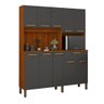Armário Jade Cozinha 10 Portas Compacto e Resistente Mdf:cinza - 1