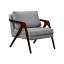 Ver imagem 2 de Conjunto 2 Poltronas Sala de Estar Monique Madeira Castanho Cor: Cinza Veludo