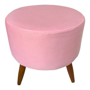 Capa para Puff Redondo Pé Palito Malha com Elástico 1 Peça:rosa