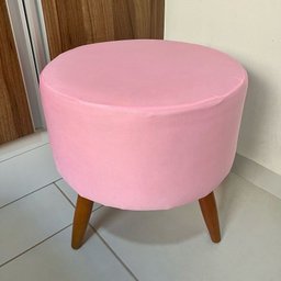 Capa para Puff Redondo Pé Palito Malha com Elástico 1 Peça:rosa - 3