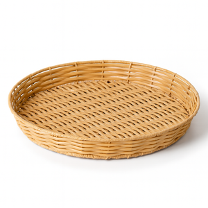 Bandeja Redonda Fibra Sintética Mundiart 34x34x4 cm Design Sofisticado Ideal para Servir Mesa Posta 