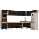 Ver imagem 1 de Armário de Cozinha Modulada de Canto 9 Peças CP04 Balcão Castanho/Preto - Lumil Lumil Móveis