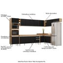 Ver imagem 3 de Armário de Cozinha Modulada de Canto 9 Peças CP04 Balcão Castanho/Preto - Lumil Lumil Móveis