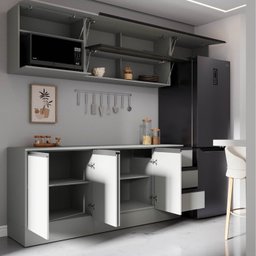 Cozinha Modulada 6 Peças 4 Aéreos 2 Balcões Nara Cabecasa Madeiramadeira - 5