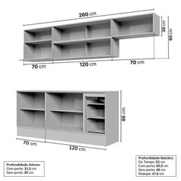 Cozinha Modulada 6 Peças 4 Aéreos 2 Balcões Nara Cabecasa Madeiramadeira - 4