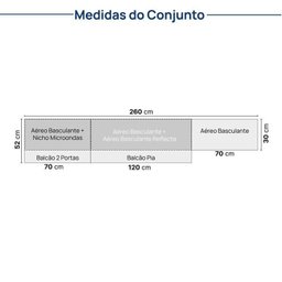 Cozinha Modulada 6 Peças 4 Aéreos 2 Balcões Nara Cabecasa Madeiramadeira - 6
