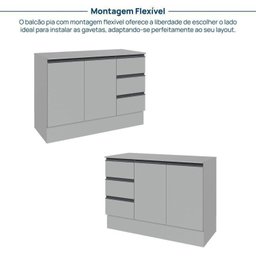 Cozinha Modulada 6 Peças 4 Aéreos 2 Balcões Nara Cabecasa Madeiramadeira - 14