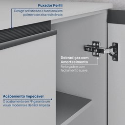 Cozinha Modulada 6 Peças 4 Aéreos 2 Balcões Nara Cabecasa Madeiramadeira - 18