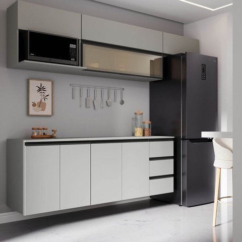 Cozinha Modulada 6 Peças 4 Aéreos 2 Balcões Nara CabeCasa MadeiraOriginals