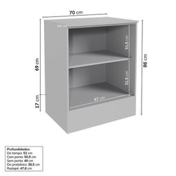Cozinha Modulada 6 Peças 4 Aéreos 2 Balcões Nara Cabecasa Madeiramadeira - 17