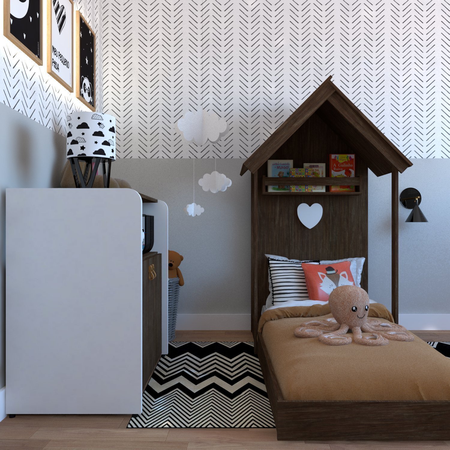 Quarto Infantil com Cama e Armário Espresso Móveis - 12