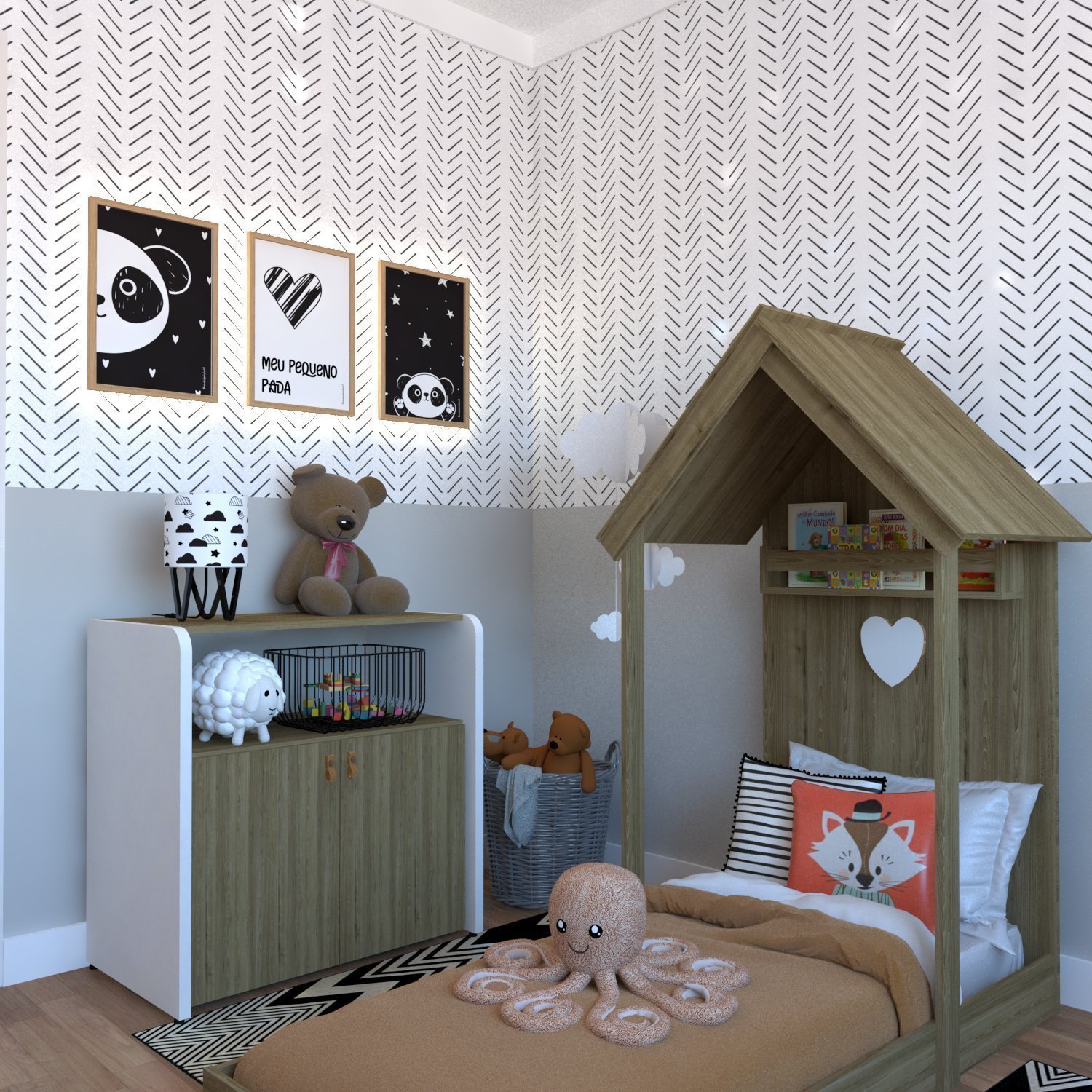 Quarto Infantil com Cama e Armário Espresso Móveis - 10