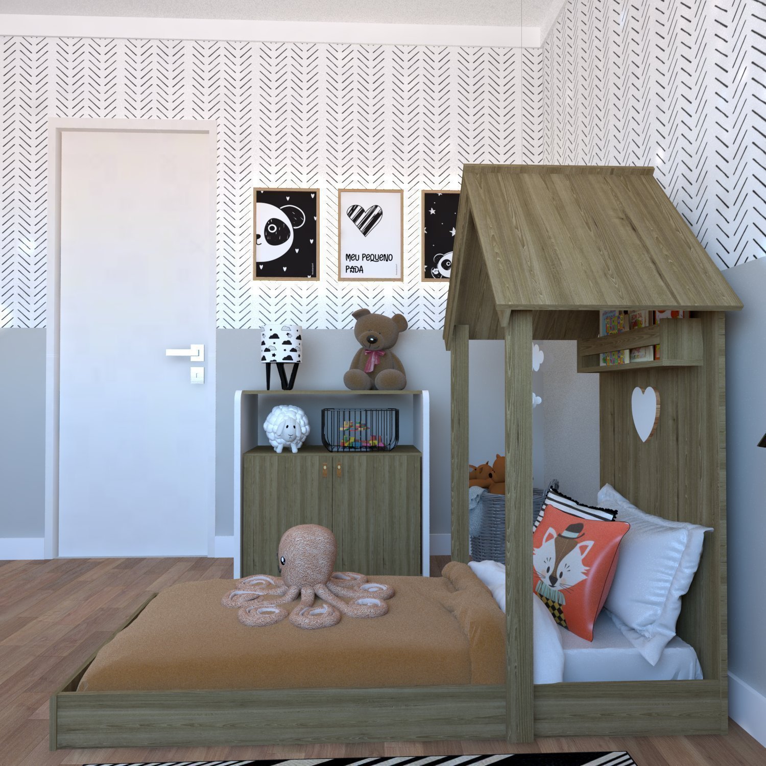 Quarto Infantil com Cama e Armário Espresso Móveis - 11