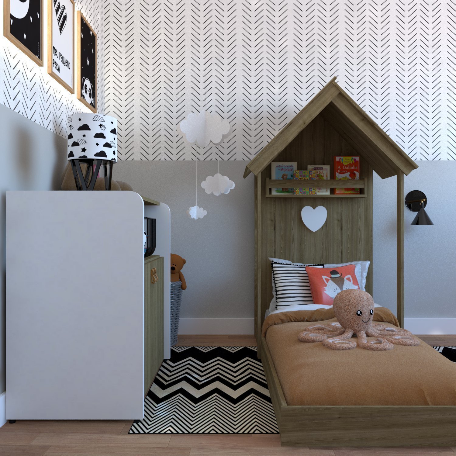 Quarto Infantil com Cama e Armário Espresso Móveis - 12