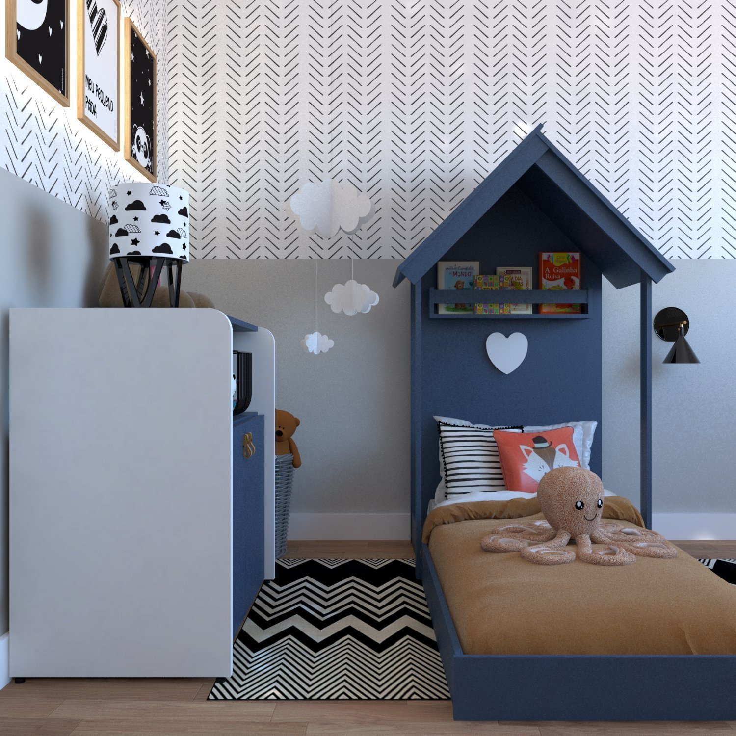 Quarto Infantil com Cama e Armário Espresso Móveis - 12