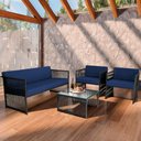 Ver imagem 1 de Conjunto para Área Externa de Corda Náutica - 02 Poltrona Namoradeira Mesa de Centro Santiago