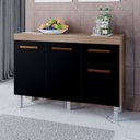 Ver imagem 1 de Balcão Gabinete para Pia Vic 118cm 03 Portas 01 Gaveta sem Tampo Savana Preto - Desk Design