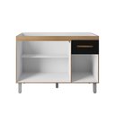 Ver imagem 3 de Balcão Gabinete para Pia Vic 118cm 03 Portas 01 Gaveta sem Tampo Savana Preto - Desk Design