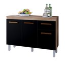 Ver imagem 2 de Balcão Gabinete para Pia Vic 118cm 03 Portas 01 Gaveta sem Tampo Savana Preto - Desk Design