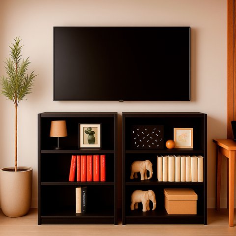 Estante Livreiro Bipartida 5 Nichos Alta para Sala, Escritório e Decoração