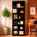 Ver imagem 2 de Estante Livreiro Bipartida 5 Nichos Alta para Sala, Escritório e Decoração