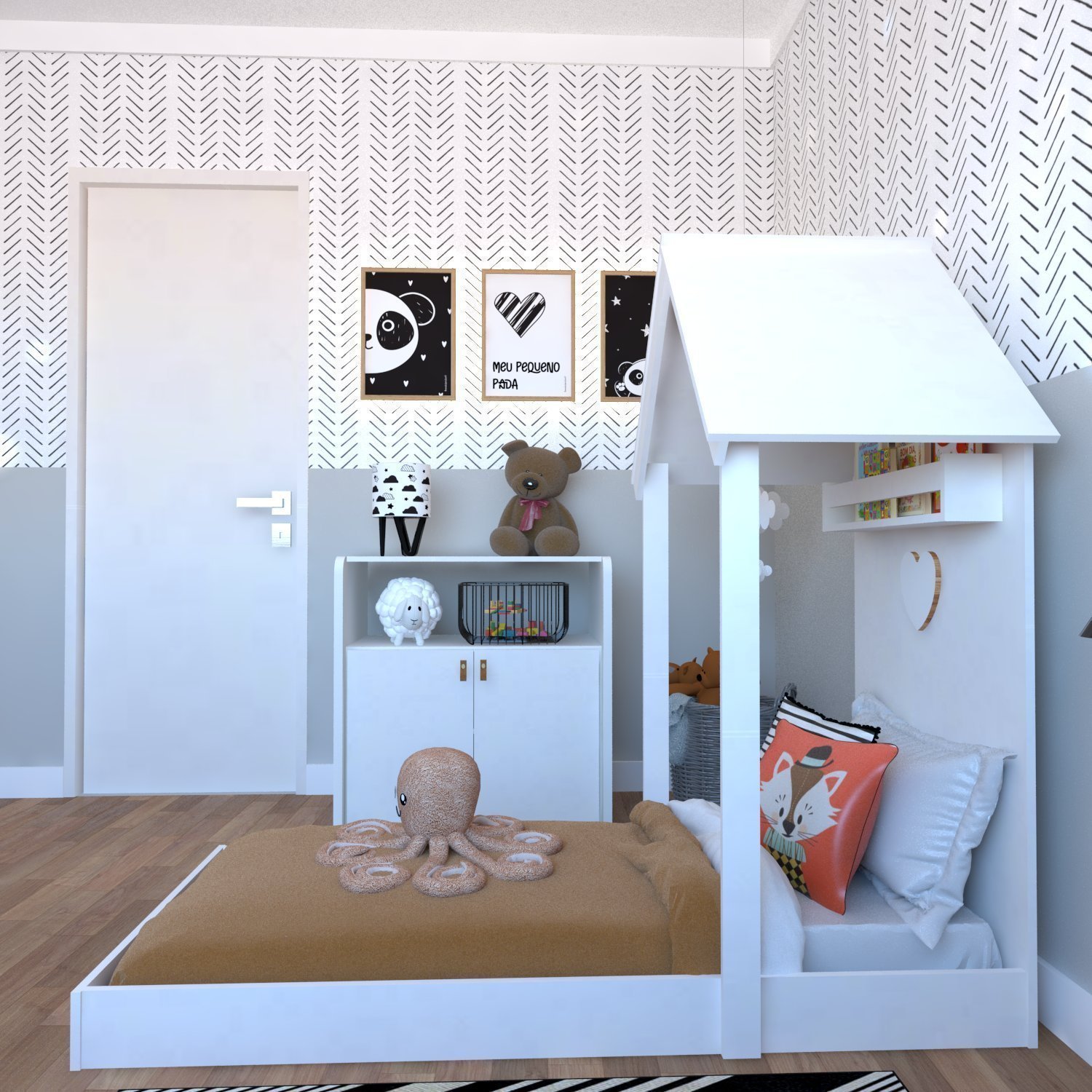 Quarto Infantil com Cama e Armário Espresso Móveis - 11