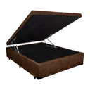 Ver imagem 2 de Cama Box Baú Casal Suede Marrom 42x138x188