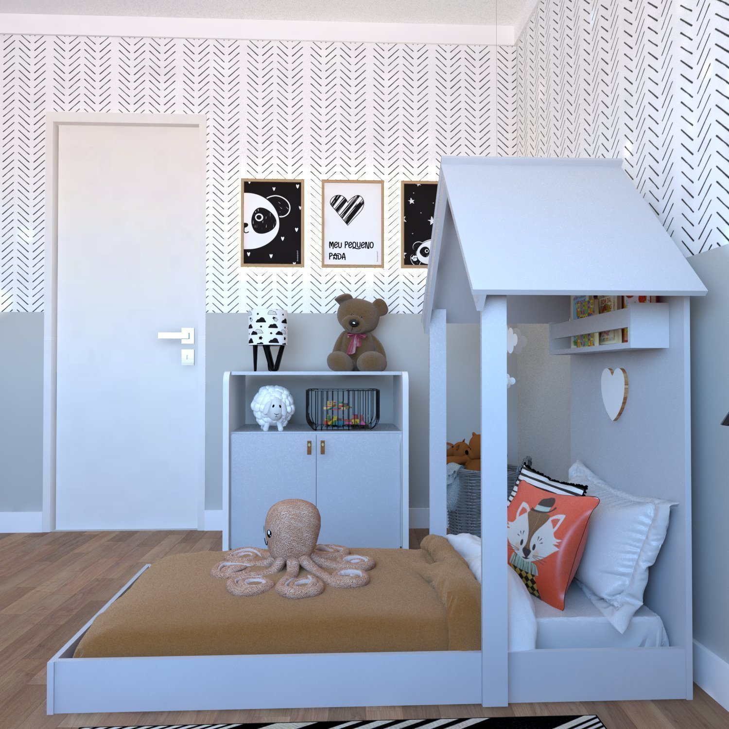 Quarto Infantil com Cama e Armário Espresso Móveis - 11