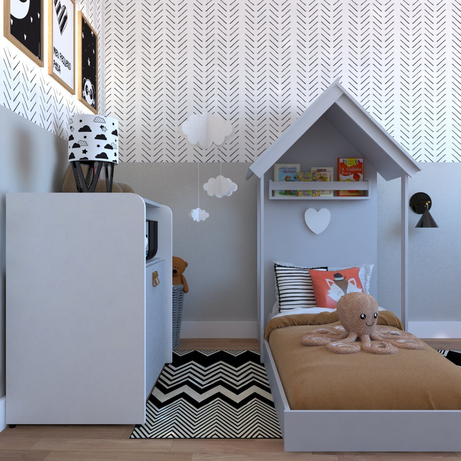 Quarto Infantil com Cama e Armário Espresso Móveis - 12