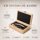 Ver imagem 6 de Kit Vinho Bambu Saca-Rolha Tampa Bico e Anel Corta Gotas