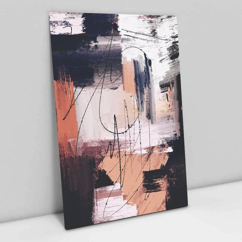 Quadro Decorativo em Canvas Abstrato Pincelada Rustic TaColado Borda Infinita 120 x 80cm