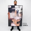 Ver imagem 2 de Quadro Decorativo em Canvas Abstrato Pincelada Rustic TaColado Borda Infinita 120 x 80cm