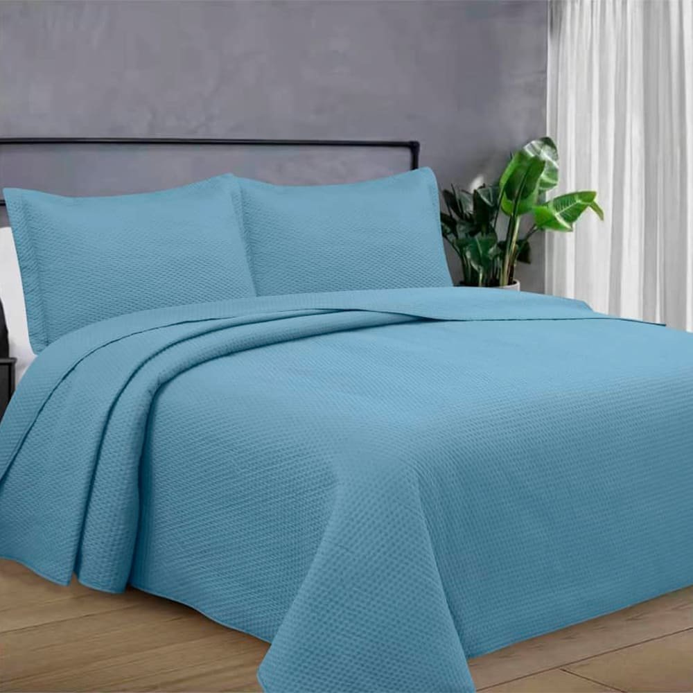 COLCHA DE CASAL COBRELEITO KIT 3 PEÇAS ELEGANCE LISA HABITAT