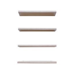 Kit 4 Prateleiras 100% MDF cor SNOW 30x10x1,5cm + Suporte de instalação - 1