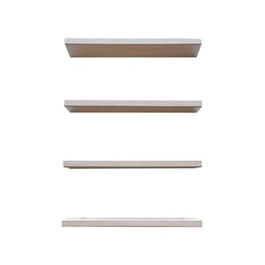 Kit 4 Prateleiras 100% MDF cor SNOW 30x10x1,5cm + Suporte de instalação