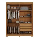 Ver imagem 4 de Guarda Roupas Solteiro 100% MDF 2 Portas de Correr Espelho 3 Gavetas com Pés Natale