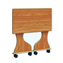 Ver imagem 2 de Mesa Dobrável com Rodízios em Mdf Freijó 75 Cm Dalla Costa