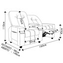 Ver imagem 4 de Poltrona Reclinável para Cinema 2 Lugares Praddo Fh9 Pu Marrom - Mpozenato