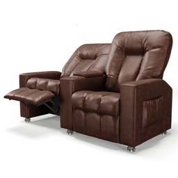 Poltrona Reclinável para Cinema 2 Lugares Praddo Fh9 Pu Marrom - Mpozenato - 8 Poltrona Reclinável para Cinema 2 Lugares Praddo Fh9 Pu Marrom - Mpozenato - 8