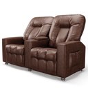 Ver imagem 1 de Poltrona Reclinável para Cinema 2 Lugares Praddo Fh9 Pu Marrom - Mpozenato