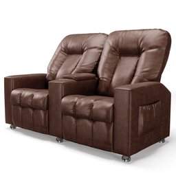 Poltrona Reclinável para Cinema 2 Lugares Praddo Fh9 Pu Marrom - Mpozenato - 1 Poltrona Reclinável para Cinema 2 Lugares Praddo Fh9 Pu Marrom - Mpozenato - 1