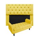 Ver imagem 1 de Kit Cabeceira Mirage + Calçadeira Grécia Queen Size 160cm Suede - Renascer Decor:Amarelo