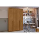Ver imagem 1 de Guarda Roupa Solteiro 4 Portas e 2 Gavetas Alonzo Plus Rovere/amêndoa - Lopas