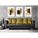 Ver imagem 3 de kit com 3 Quadros Decorativos Abstratos com Moldura e Vidro para Sala Quarto Escritório e Clínica 67