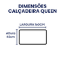 Conjunto Cabeceira com Calçadeira Baú Queen 160cm Bege - 6