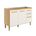 Ver imagem 1 de Balcao 03 Portas 120cm sem Tampo 16988 Freijo Off White Cristal Nicioli