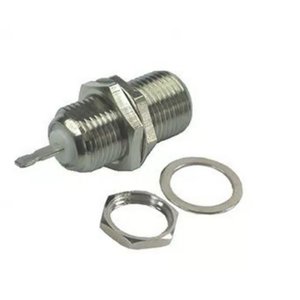 Conector F Painel com Porca e Arruela – 50 Unidades Conexão Segura e Durável