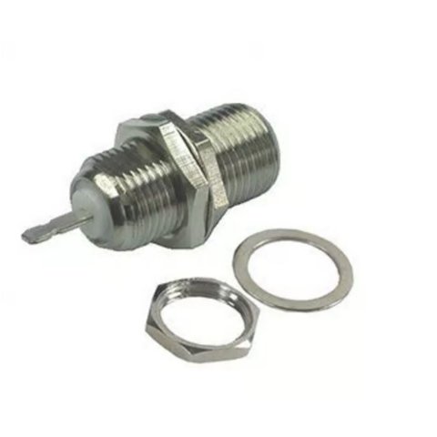 Conector F Painel com Porca e Arruela – 50 Unidades Conexão Segura e Durável