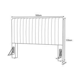 Cabeceira Cama Box Queen 1,60m Estofada Havai Veludo Cinza Claro - 6